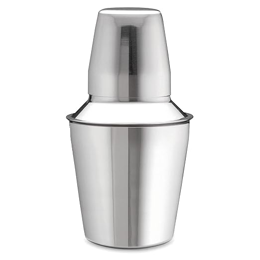 TableCraft 375 3-Piece Stainless Steel Cocktail Shaker, Bar Shaker with Built-In Strainer for Bartenders, Perfect for Mixing Cocktails, Margaritas – Durable Stainless Steel, Dishwasher Safe, 8oz
