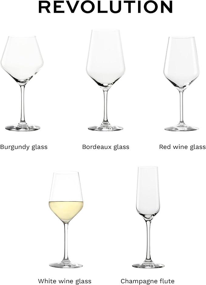 Stölzle Lausitz White Wine Glasses Revolution 6-Piece Set 12 1/4 oz – Wine Glasses Ideal for Heavy White Wines & Medium-Bodied Reds – Elegant White Wine Goblet – Dishwasher Safe & Made in Germany