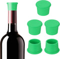 PATIKIL Silicone Wine Stoppers, 6 Pcs Reusable Bottle Cover Wine Corks Bottle Caps Wine Saver Seal Keep Fresh for Beer Beverage Drink, Green