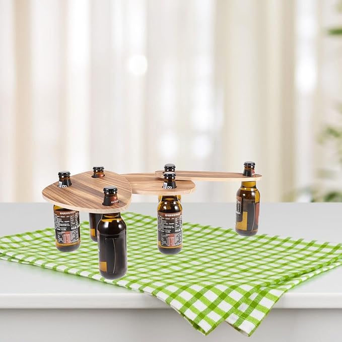 Amosfun Wine Bottle Topper Serving Tray Set of 3 Floating Wooden Cheese Boards 11.81X7.87X0.31In Lightweight Picnic Party Wedding Snack Platters