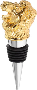 Gatuida Wine Aerator Pourer Lion Head Spout Bottle Pourers Stainless Steel Animal Bar Liquors Bottle Pourer Decorative Liquors Stopper for Red Wines Whiskey Golden, 10.00X3.50X2.50CM