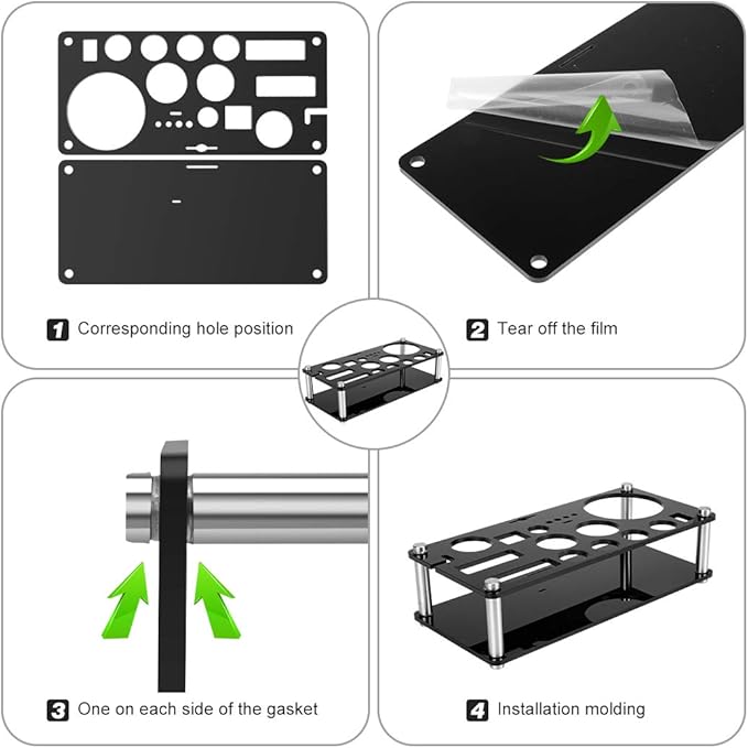23 Piece Cocktail Shaker Set Bartender Kit with Acrylic Stand & Cocktail Recipes Booklet, Professional Bar Tools for Drink Mixing, Home, Bar, Party (Include 4 Whiskey Stones) - Black
