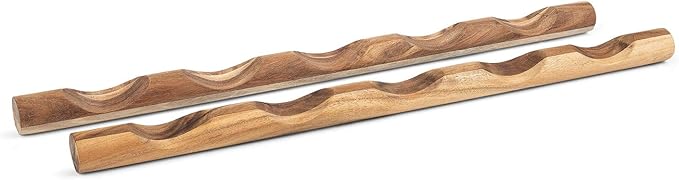 Ironwood Gourmet Compact Wooden Wine Rack Bottle Holder, Acacia Wood 15 Capacity Countertop Wine Bottle Rack