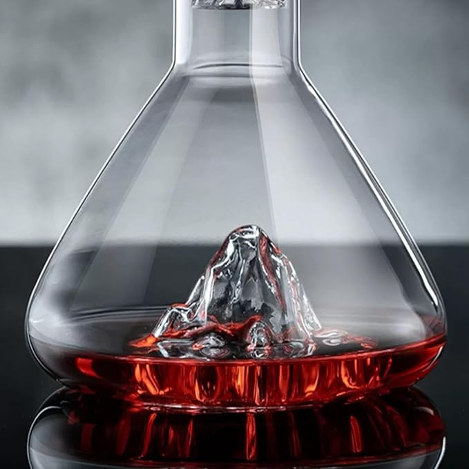 60oz Wine Decanter, Hand-Blown Lead-Free Crystal Wine Aerator, Built-in Stainless Steel Filter for Wine (60OZ)