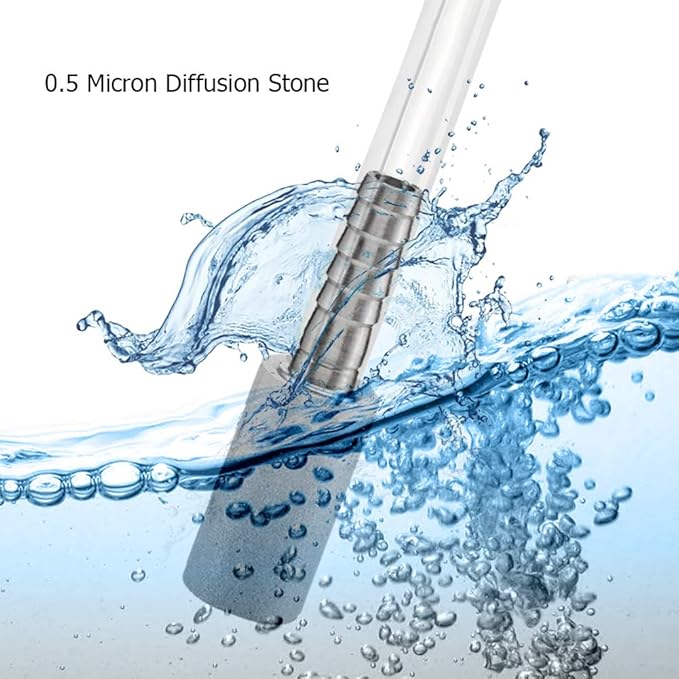 Stainless Steel Aeration Stone, 0.5 Micron Diffusion Stone with 1/4" Hose Barb, Stainless Steel Aeration Oxygenation Stone Carbonating Stone for Home Brewing Beer (Pack of 2)