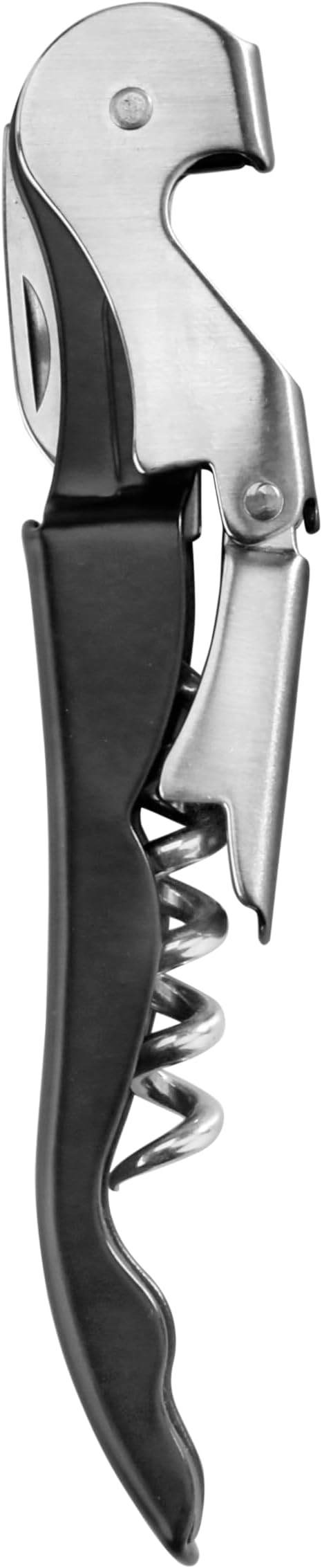 New Star Foodservice 48223 Folding Waiters Wine Bottle Corkscrew Beer Cap Opener with Plastic Bird Style Handle, Black