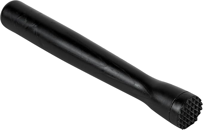 Restaurantware-Bar Lux 8.3 x 1 x 1 Inch Cocktail Muddler, 1 Tenderizer Bartender Muddler - Netted Head, Durable, Black Plastic Muddler For Drinks, For Mashing Or Mixing, For Cocktails