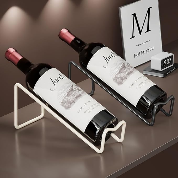 10 Pcs Metal Wine Rack Freestanding -Tabletop/ Countertop Wine Rack Holder - Wine Bottle Storage Rack, Party Wine Holder Stand, Unique Wine Gifts and Accessories for Wine Lovers (White)