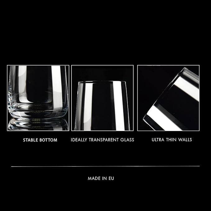 Krosno Infinity Drinking Glasses Set of 6 – 16.6 oz Water Juice Glasses, Modern Tapered Tumblers, Lead-Free Glassware, Clear Everyday Drinkware, Dishwasher Safe, Made in Europe
