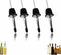 4PCS Premium Wine and Oil Pourer Set, 304 Stainless Steel Pour Spouts for Liquor & Oil - Reusable, Dishwasher Safe, Precision Flow Control, Leak-Proof Seal, Fit Most Wine & Whiskey Bottles (S (Hat1))