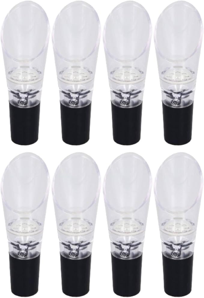 8PCS Wine Aerator, Wine Filter Wine Pourer Spout Wine Aerator Pourer Spout Portable Wine Aerating Wine Aerator Decanter Spout (Silver)