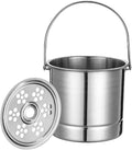 Small Ice Bucket, 1L Stainless Steel Cute Insulated Ice Buckets with Filter Plate and Carrying Handle Portable Mini Double Walled Ice Cube Bucket for Parties Cocktail Bar(Original Color)