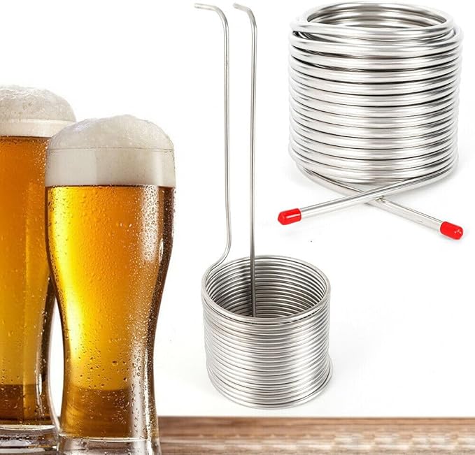 Stainless Steel Metal Coil Tube Immersion Wort Chiller Beer Wine Cooler Home US
