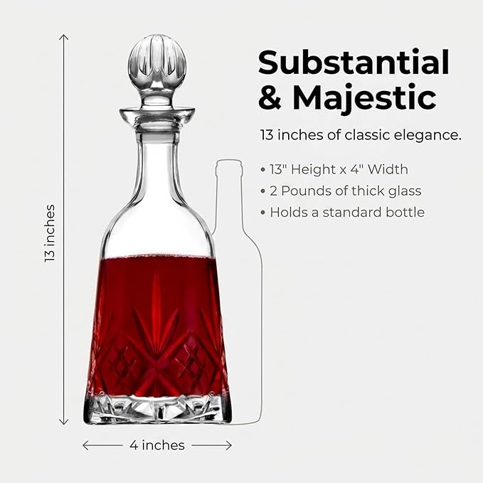 Godinger Wine Decanter, Whiskey Decanter, Dublin Crystal Collection