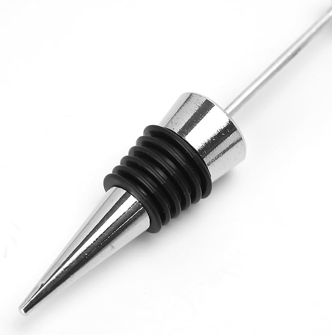10PCS Beadable Wine Stoppers, Beaded Bottle Cap Zinc Alloy Reusable Corkscrew Saver Corks to Add a Bead Rhinestone Decorative Gadget for Glass Beverage Holiday Party Wedding Bar Crafting Gifts Silver