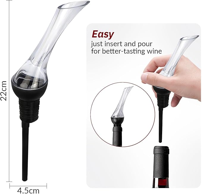 2 Pack Wine Aerator Pourer Spout，Red-Wine Bottle Aerator for Wine Gifts Accessories (Style-B)