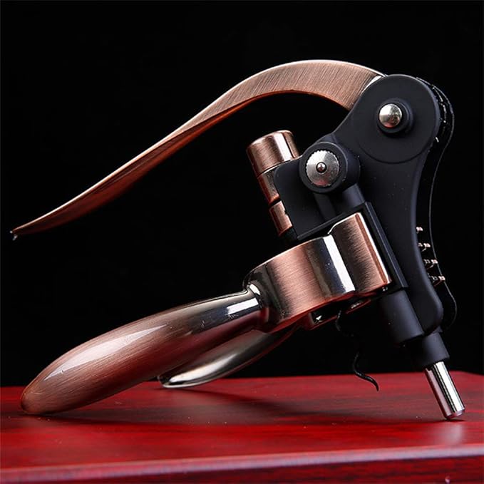 Premium Wine Bottle Opener Corkscrew kit, Wine Decanters Opener with Foil Cutter, Wine Stopper and Extra Spiral (Bronze)