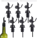beyonday 6pcs Self Closing Liquor Bottle Pourers - Black, Auto Flip Wine Bottle Stoppers with Rubber Dust Cap & Cleaning Brush, Weighted Olive Oil Vinegar Dispenser Spout, Fit about 3/4'' Bottle Mouth