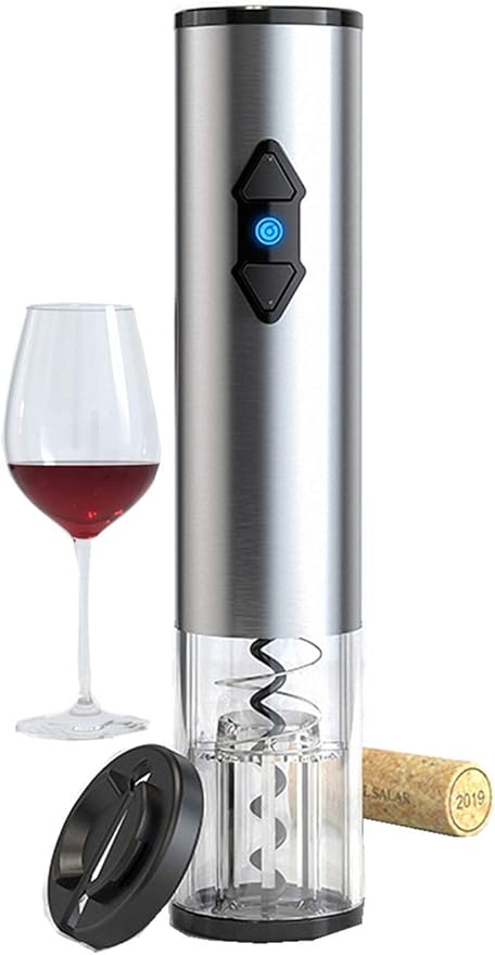 Ulalaza Electric Bottle Openers Automatic Wine Corkscrew Battery Powered Motorized Openers One-click Button Reusable with LED Light For Home Kitchen Party Bar