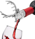 Wine Pourer Wine Aerators Stainless Deer Stag Head Wine Pourer Stags Head Bottle Pourer Unique Gift Ideas Bar Accessories Birthday and Wedding Christmas Gifts (Silver white)