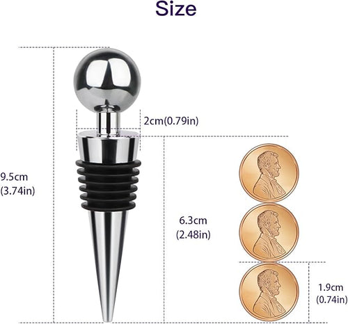 3 Pcs Wine Stopper Bottle Stopper Wine Saver, Yimerlen Silicone Vacuum Wine Bottle Corks, Reusable Wine Stopper Used for Bar, Holiday Party Keep Wine Fresh Suitable for Standard Bottle (Silver)