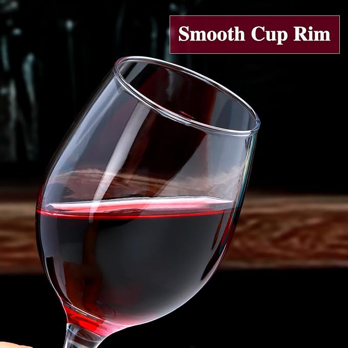 Wine Glasses Set of 12, 11 oz Clear Wine Glass Set, Red/White Wine Glasses with Pretty Gift Box for Birthday,Christmas,Party,Restaurant,Home Bar and Decorations