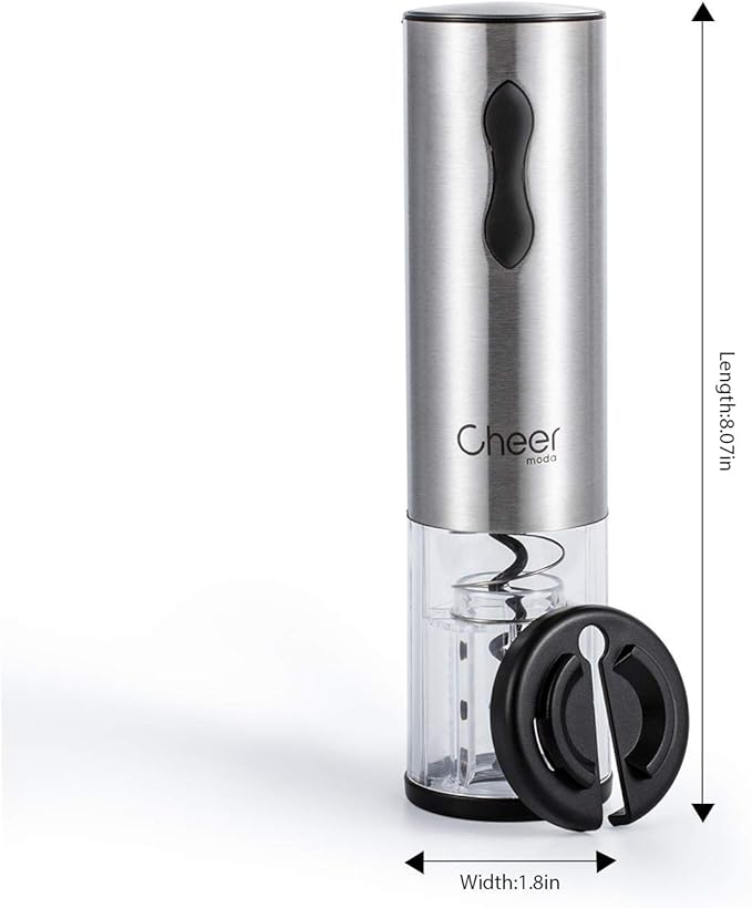 Electric Wine Opener, Stainless Steel Rechargeable Cordless Electric Corkscrew Wine Bottle Opener, Wine Accessories Holiday Gift Set Holiday Kit 7717-W102-013
