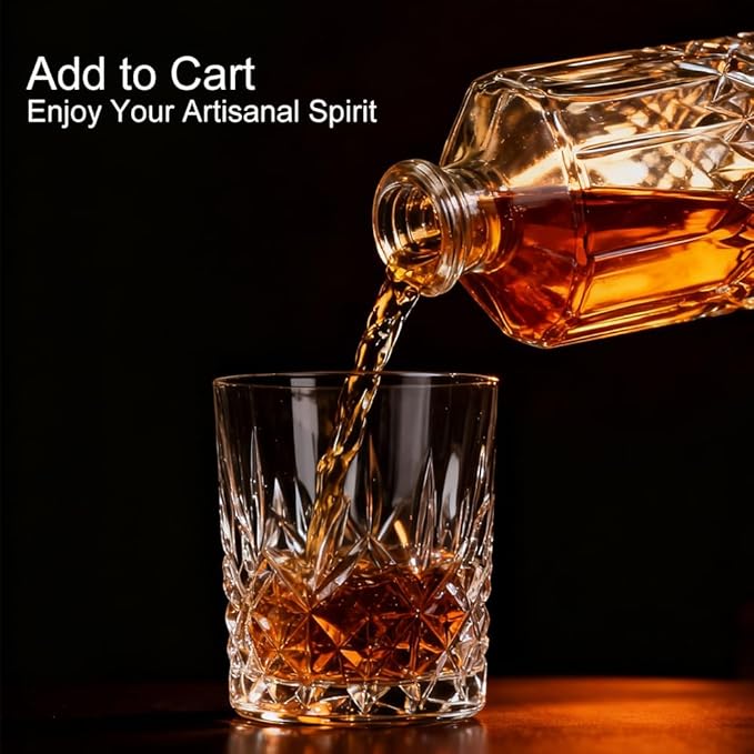 Whiskey Decanter with Airtight Geometric Stopper,32oz Liquor Decanter,Glass Decanter,Diaphanous Liquor Bottle,Decanter with Airtight Lid for Whiskey,Vodka,Bourbon,Scotch,Brandy,Wine