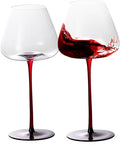 KAMMAK Wine Glasses Set of 2, 23.67 oz Hand Blown Crystal Bordeaux Wine Glasses, Thin Rim & Long Stem, Perfect for Red & White, Daily Use, Wedding or Birthday Gift with Gift Box, Background 250
