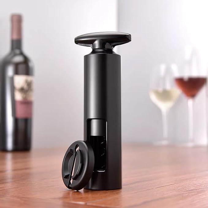 Wine Saver Vacuum Pump Set, Original Wine Saver, Black Wine Preserver Pump for Red or White Wine, Manual Air Remover System