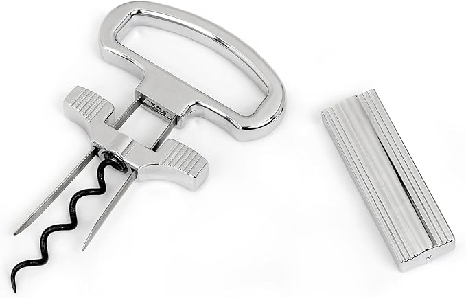 Wine Opener Set, Premium Zinc Alloy Two-Prong Cork Puller with Foil Cutter, Vintage Style Wine Bottle Opener for Old & Fragile Corks, Non-Breaking Cork Extractor for Collectors & Wine Lovers