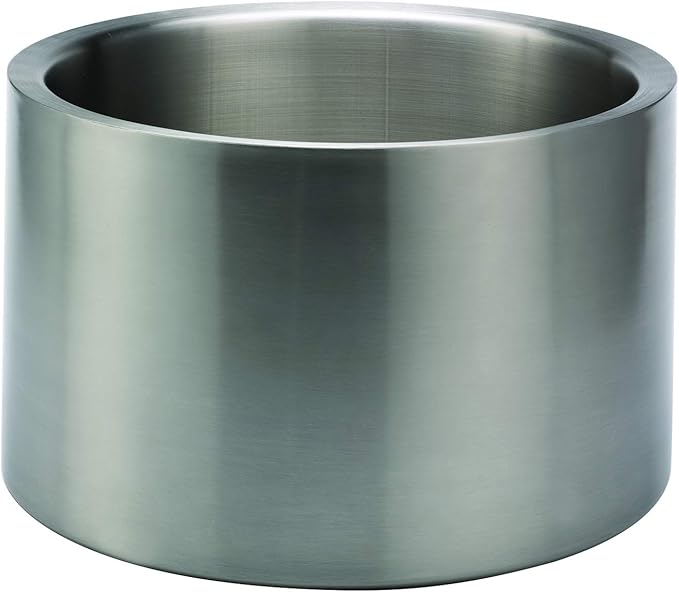 Service Ideas PT7BS Double Wall Party Tub, Beverage and Wine Chiller Ice Bucket, Round, Stainless Steel, 7 Gallon, Brushed