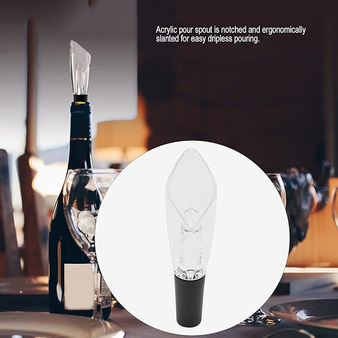2in 1 Wine Aerator Pourer,Premium Aerating Pourer,No Drip or Spill Red Wine Aerating Pourer Decanter Spout Enhanced Bouquet for Home Hotel Kitchen Bar