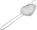 Silvery Fine Mesh Strainer - 304 Stainless Steel Handheld Sieve, Small Kitchen Filter for Baking, Tea & Cocktail Making