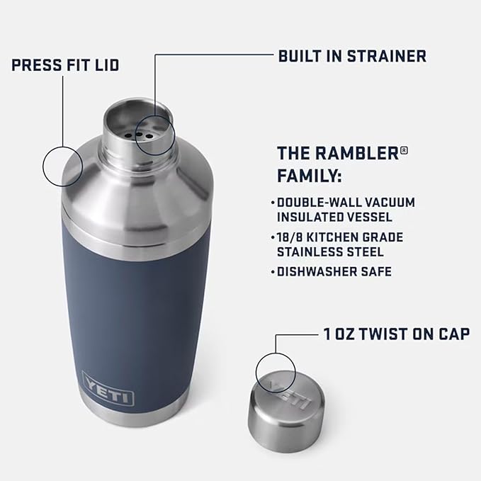 YETI Rambler 20 oz Cocktail Shaker, Stainless Steel, Vacuum Insulated, Chartreuse