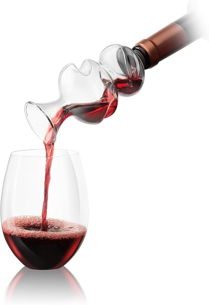 Final Touch Conundrum Bottle Wine Aerator - Instant Oxygenation, Multi-Stage Aeration System, Enhances Flavor & Aroma, No Wait Decanting, Ideal for Wine Tasting (WA80)