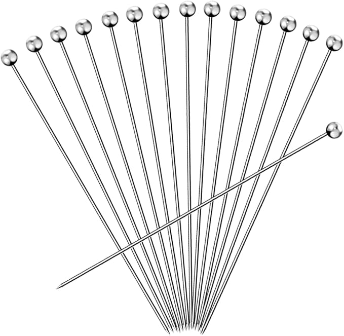 15PCS Long Cocktail Picks for Drinks, Stainless Steel Cocktail Toothpicks, Reusable Cocktail Skewers Garnish Picks, Metal Martini Picks for Olives Appetizers Fruit Bloody Mary (8.2 Inches)