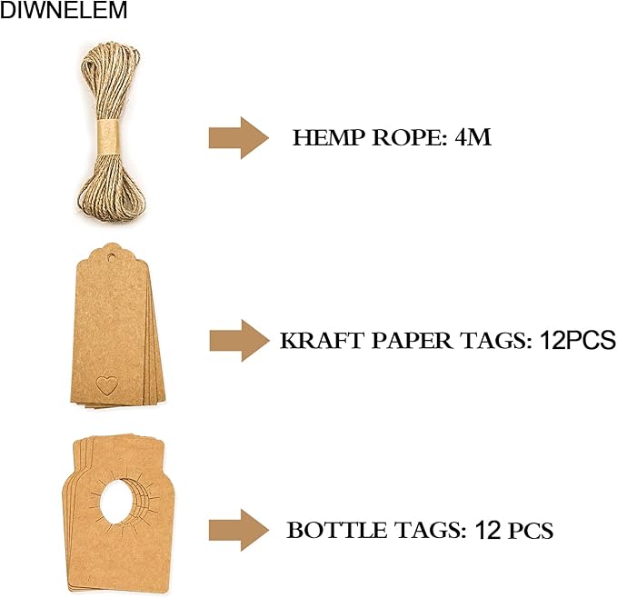 DIWNELEM 2 Pack Burlap Gift Bags with Window - Jute Wine Bags for Wedding, Parties, Birthdays, Christmas & Holidays