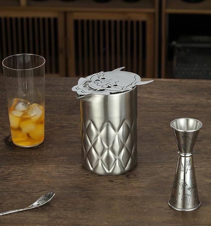 Cocktail Strainer Bar Strainer with Demon face Design Stainless Steel