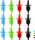 Plastic Liquor Bottle Pourers Assorted - 12 Pack Classic Bottle Pourers for Alcohol, Leak-Proof, Dishwasher-Safe Pour Spouts for Liquor Bottles (Assorted)