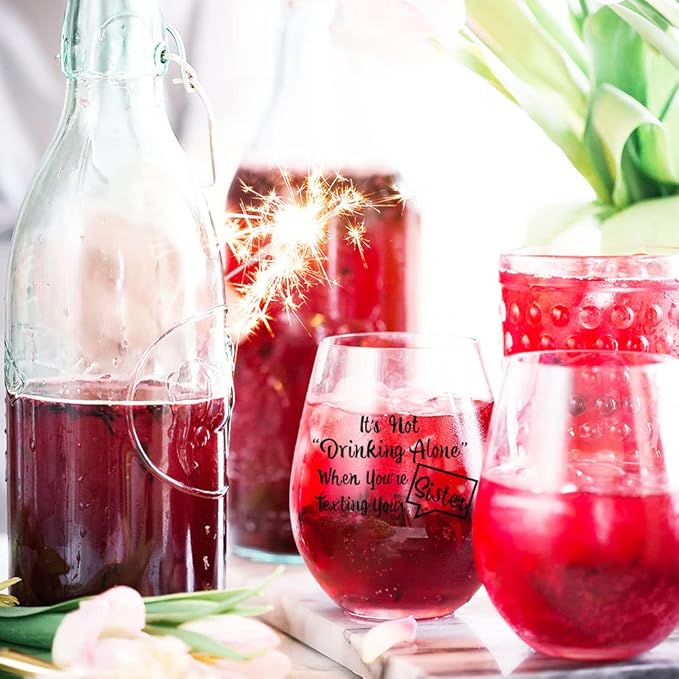 Sister Birthday Gifts from Sisters,Brother,Siste Christmas Gift,Unique Gifts For Sisterss,Mother's Day Sist Giftts For Women, 15oz Wine Glass