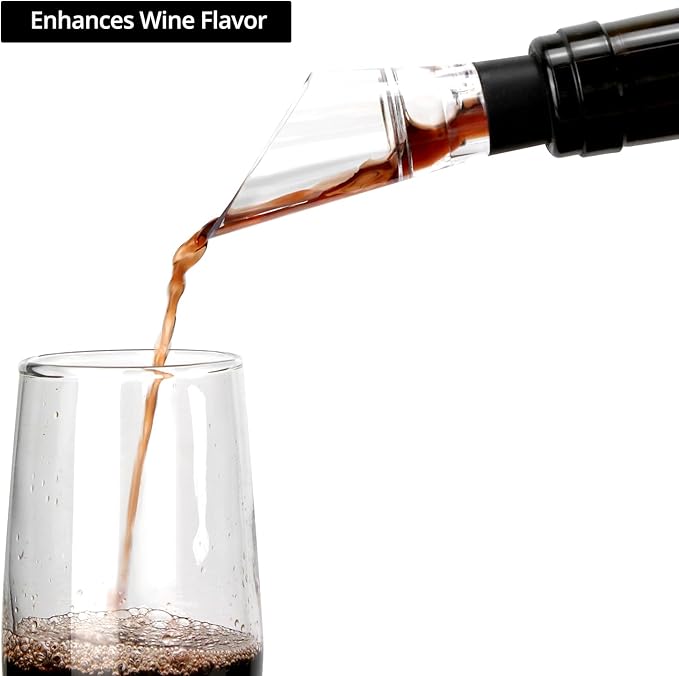 QWORK Wine Opener Set, 6-Piece with Corkscrew, Foil Cutter, Stopper, Aerator, Elegant Gift Box, Ideal Gift, Suitable for All, Effortless Handling,