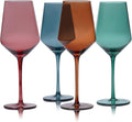 Colored Wine Glasses Set of 4-15oz Wine Glass, Hand Blown Crystal Red Wine or White Wine Glass, Gifts for Women, Men, Wedding, Anniversary, Christmas, Birthday, Gift Packaging