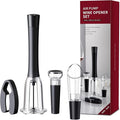 Wine Opener Set, IPEROT Air Pressure Pump Bottle Opener with Foil Cutter, Aerator Pourer, Vacuum Stopper(4PCS), Simple Cork Remover, Efficient Corkscrew Bottle Opener, Great for Wine Lovers