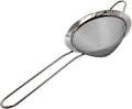 Black Fine Mesh Strainer - 304 Stainless Steel Handheld Sieve, Small Kitchen Filter for Baking, Tea & Cocktail Making(8.3inch)