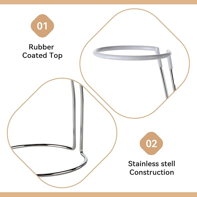 Lily's Home Wine Decanter Drying Stand with Rubber Coated Top to Prevent Scratches, Includes Cleaning Brush, For Standard Large Bottomed Wine Decanters, Decanter and Wine Glass NOT Included