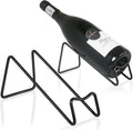 2Pieces Metal Wine Rack Freestanding -Tabletop Wine Rack Holder - Countertop Wine Bottle Holder - Geometric Design for Table Top Wine Bottle Storage Rack,Perfect Wine Holder Stand (Black)