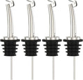 Oil Spout Stainless Steel Pourers, Speed Liquor Bottle Pourer 4 Pcs for About 3/4" Bottle Mouth