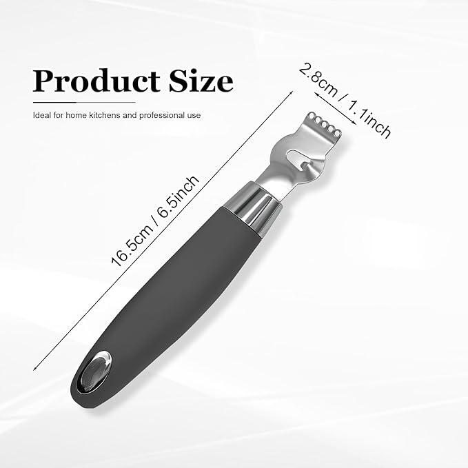 Lemon Zester Tool with Channel Knife, 2-in-1 Citrus Zester Grater and Orange Peeler, Non-Slip Silicone Handle for Lemon Lime Twists, Cocktail Garnish and Kitchen Use