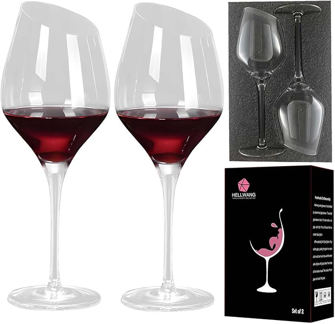 Wine Glasses Set of 2-Premium Crystal Red Wine Glasses Hand Blown-15 oz,Long Stem,Thin Rim,Perfect for Red or White, Daily Use,Unique Anniversary or Birthday Gift